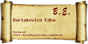 Bartakovics Edna névjegykártya
